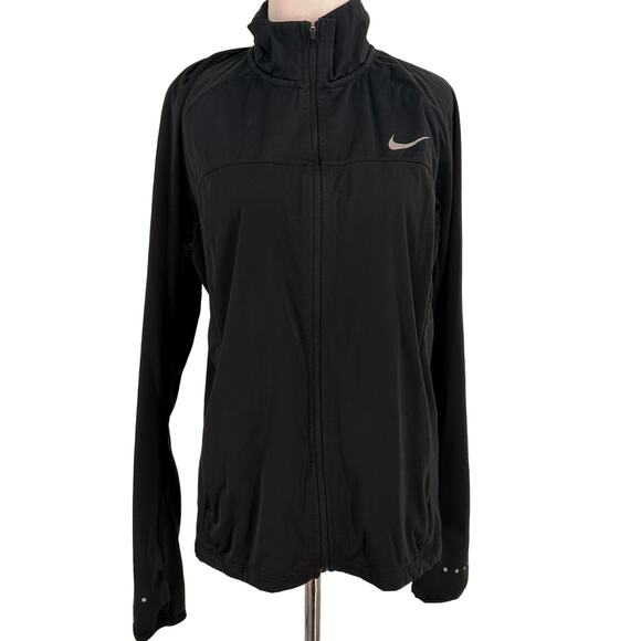 Nike Jackets & Blazers - Nike Shield Running Black Full Zip Up Jacket Size Large